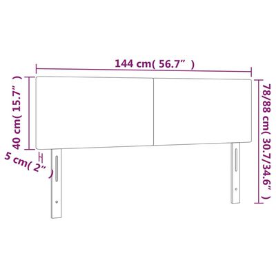 vidaXL LED Kopfteil Weiß 144x5x78/88 cm Kunstleder