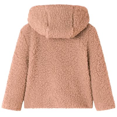 Kinder-Kapuzenjacke Teddy-Kunstpelz Heller Cognac 116