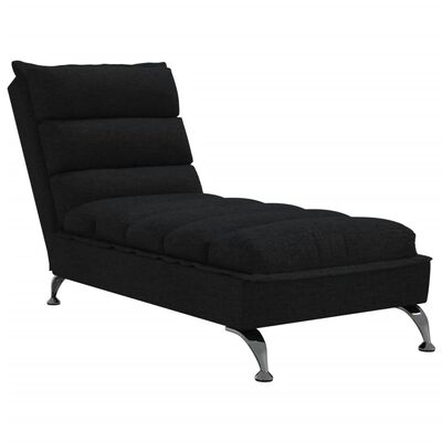 vidaXL Chaiselongue mit Kissen Schwarz Stoff