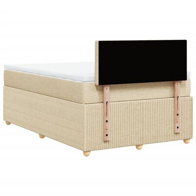 vidaXL Boxspringbett mit Matratze Creme 120x200 cm Stoff