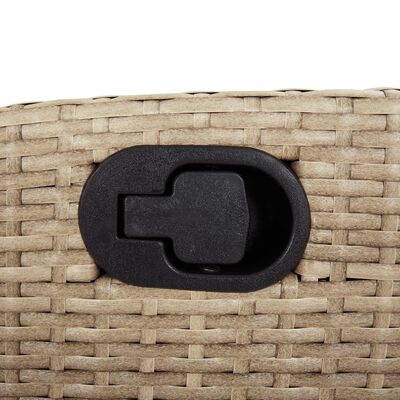 vidaXL 3-tlg. Garten-Essgruppe mit Kissen Beige Poly Rattan