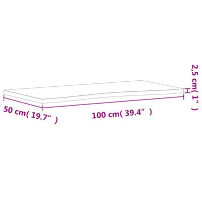 vidaXL Schreibtischplatte 100x(45-50)x2,5 cm Massivholz Buche