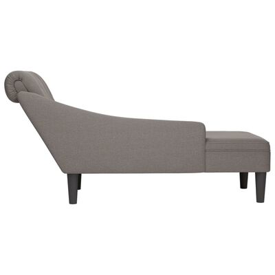 vidaXL Chaiselongue mit Kissen und Rechter Armlehne Taupe Stoff