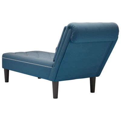 vidaXL Chaiselongue mit Kissen und Rechter Armlehne Blau Samt