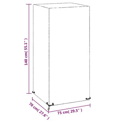 vidaXL Abdeckung für Gartenstuhl 8 Ösen 75x70x140 cm Polyethylen