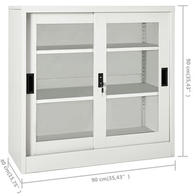 vidaXL Schrank mit Schiebetür Hellgrau 90x40x90 cm Stahl