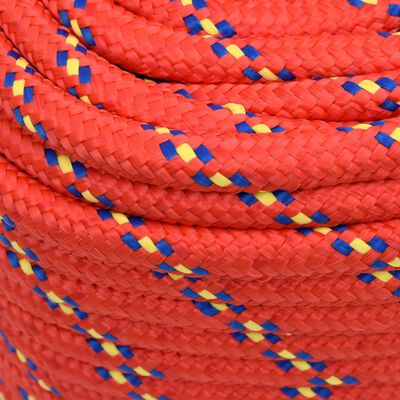 vidaXL Bootsseil Rot 16 mm 100 m Polypropylen