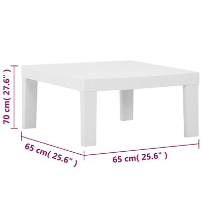 vidaXL 4-tlg. Garten-Lounge-Set mit Kissen Kunststoff Weiß