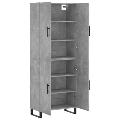 vidaXL Highboard Betongrau 69,5x34x180 cm Holzwerkstoff