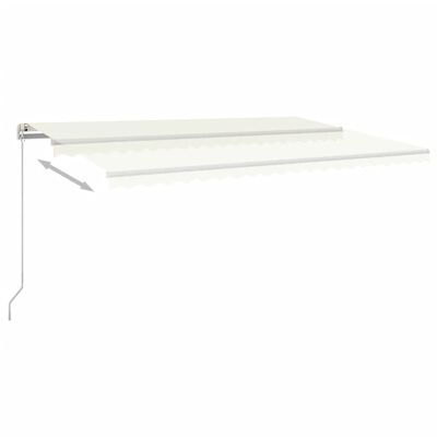 vidaXL Markise Manuell Einziehbar mit LED 500x350 cm Creme