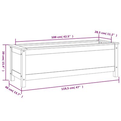 vidaXL Hochbeet 119,5x40x39 cm Massivholz Douglasie