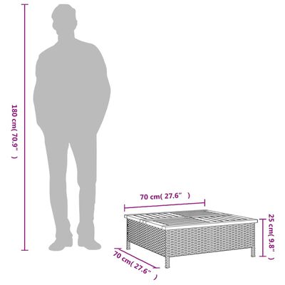 vidaXL Verkleidung für Sonnenschirmständer Grau 70x70x25 cm Akazie