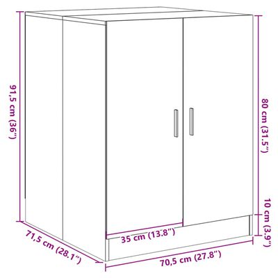 vidaXL Waschmaschinenschrank Sonoma-Eiche 70,5x71,5x91,5 cm