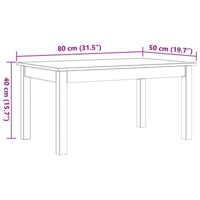 vidaXL Couchtisch Wachsbraun 80x50x40 cm Massivholz Kiefer