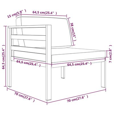 vidaXL 10-tlg. Garten-Lounge-Set mit Kissen Aluminium Anthrazit