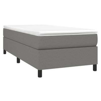 vidaXL Boxspringbett mit Matratze Dunkelgrau 80x200 cm Stoff