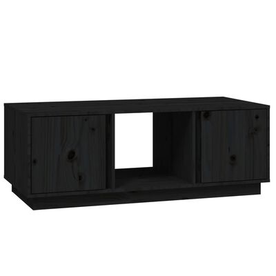 vidaXL Couchtisch Schwarz 110x50x40 cm Massivholz Kiefer