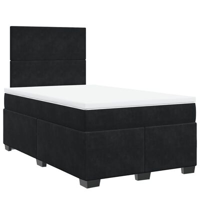 vidaXL Boxspringbett mit Matratze Schwarz 120x190 cm Samt