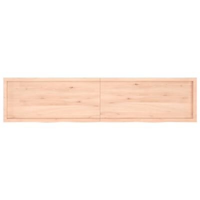 vidaXL Tischplatte 220x50x(2-4) cm Massivholz Eiche Unbehandelt