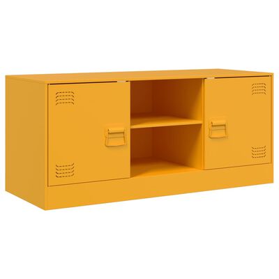 vidaXL TV-Schrank Senfgelb 99x39x44 cm Stahl