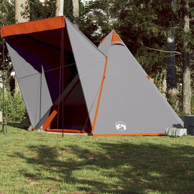 vidaXL Tipi-Familienzelt 6 Personen Grau Wasserdicht