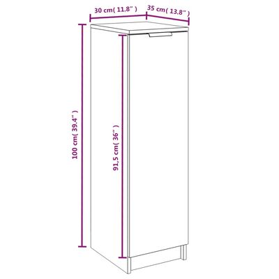 vidaXL Schuhschrank Grau Sonoma 30x35x100 cm Holzwerkstoff