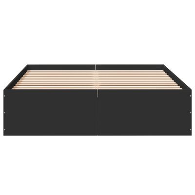 vidaXL Bettgestell Schwarz 135x190 cm Holzwerkstoff