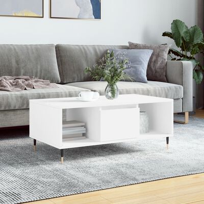 vidaXL Couchtisch Weiß 90x50x36,5 cm Holzwerkstoff