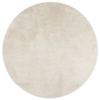 vidaXL Teppich OVIEDO Kurzflor Beige Ø 200 cm