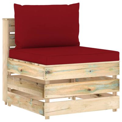 vidaXL 6-tlg. Garten-Lounge-Set mit Kissen Grün Imprägniertes Holz