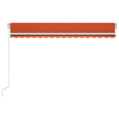 vidaXL Markise Manuell Einziehbar mit LED 450x350 cm Orange und Braun