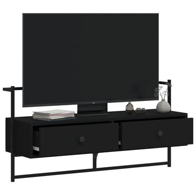 vidaXL TV-Wandschrank Schwarz 100,5x30x51 cm Holzwerkstoff