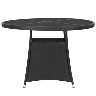 vidaXL 5-tlg. Garten-Essgruppe Poly Rattan Schwarz