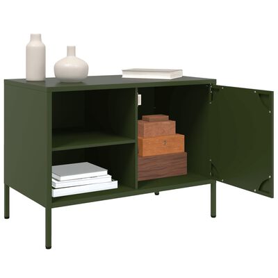 vidaXL TV-Schrank Olivgrün 68x39x50,5 cm Stahl