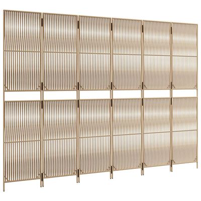 vidaXL Paravent 6-tlg. Beige Poly Rattan