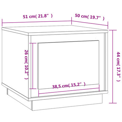 vidaXL Couchtisch Grau Sonoma 51x50x44 cm Holzwerkstoff