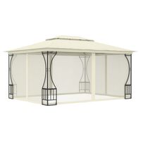 vidaXL Pavillon mit Netz 300x400x265 cm Creme