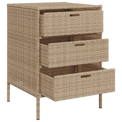 vidaXL Gartenschrank Beige 55x59x80 cm Poly Rattan