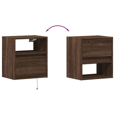 vidaXL TV-Wandschrank mit LED-Beleuchtung Eichen-Optik 41x31x45 cm