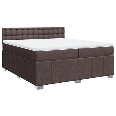 vidaXL Boxspringbett mit Matratze Dunkelbraun 200x200 cm Stoff