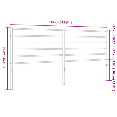 vidaXL Kopfteil Metall Schwarz 180 cm