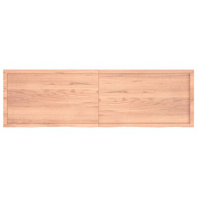 vidaXL Tischplatte Hellbraun 200x60x(2-6)cm Massivholz Eiche Behandelt