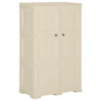 vidaXL Kunststoffschrank 79x43x125 cm Holzdesign Angora-Weiß