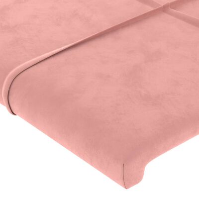 vidaXL Kopfteil mit Ohren Rosa 203x23x118/128 cm Samt