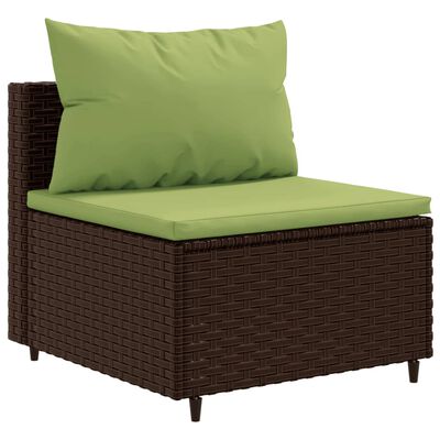 vidaXL 6-tlg. Garten-Lounge-Set mit Kissen Braun Poly Rattan