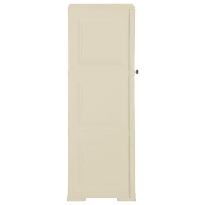 vidaXL Kunststoffschrank 40x43x125 cm Holzdesign Angora-Weiß