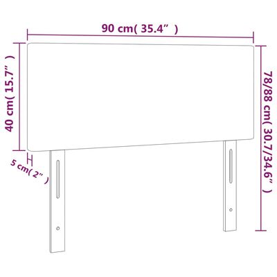 vidaXL LED Kopfteil Weiß 90x5x78/88 cm Kunstleder