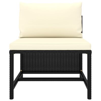 vidaXL 8-tlg. Garten-Lounge-Set mit Kissen Poly Rattan Schwarz