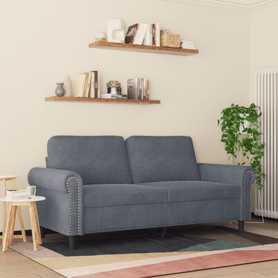 vidaXL 2-Sitzer-Sofa Dunkelgrau 140 cm Samt