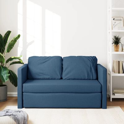 vidaXL Bodensofa mit Schlaffunktion Blau 112x174x55 cm Stoff